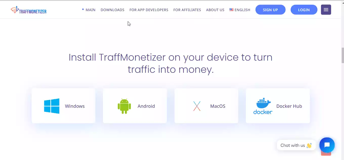 Install Traffmonetizer app