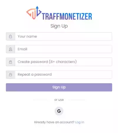 Traffmonetizer register or Sign up